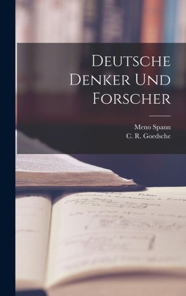 Cover for Meno 1903- Spann · Deutsche Denker Und Forscher (Hardcover Book) (2021)