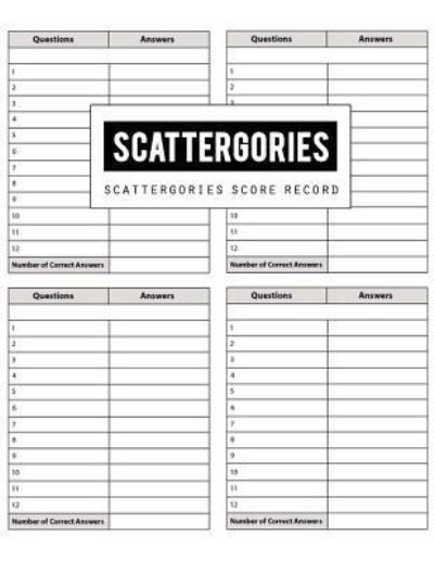 Scattergories Score Record - Bg Publishing - Books - Createspace Independent Publishing Platf - 9781723503108 - July 23, 2018