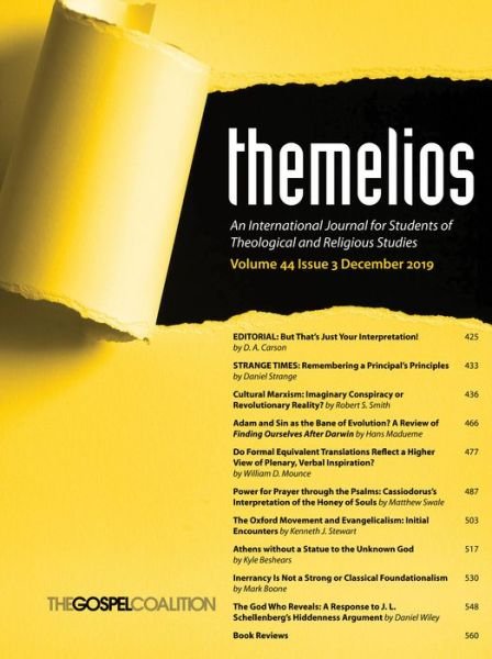 Cover for D. A. Carson · Themelios, Volume 44, Issue 3 (Book) (2020)