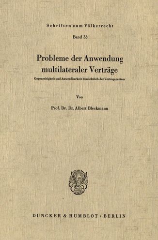 Cover for Bleckmann · Probleme der Anwendung multil (Bok) (1974)