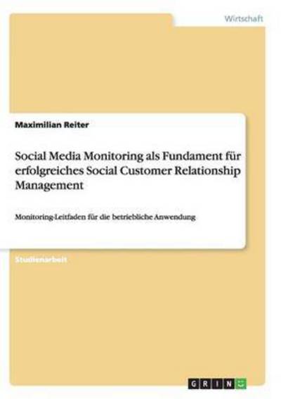 Cover for Reiter · Social Media Monitoring als Fund (Book) (2015)