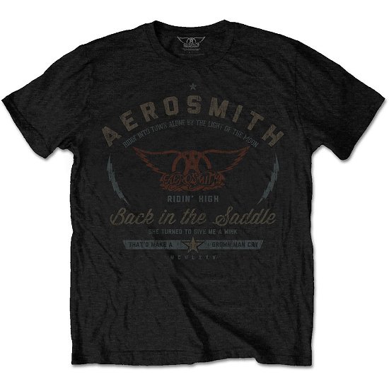 Aerosmith Unisex T-Shirt: Back in the Saddle - Aerosmith - Fanituote -  - 5056368692109 - 