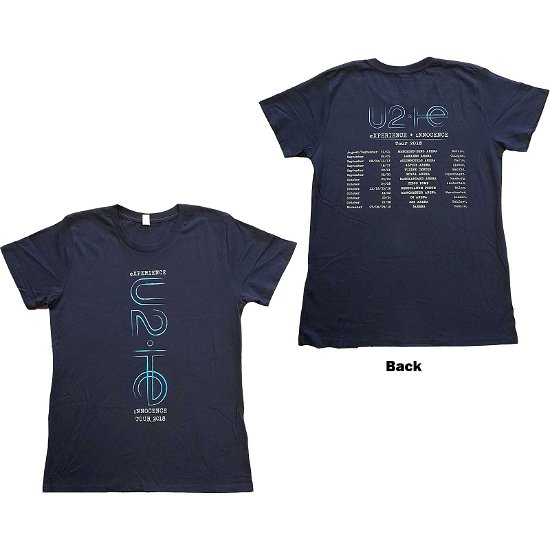 U2 Ladies T-Shirt: I+E 2018 Tour Dates (Ex-Tour & Back Print) - U2 - Marchandise -  - 5056561051109 - 