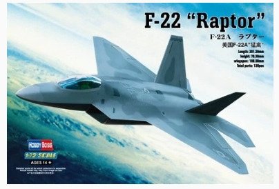 Cover for Hobby Boss · 1/72 F-22A Raptor (Legetøj)