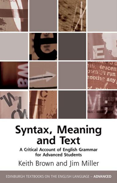 Cover for Keith Brown · A Critical Account of English Syntax: Grammar, Meaning, Text (Taschenbuch) (2016)