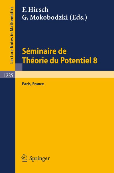 Cover for Springer · Seminaire De Theorie Du Potentiel (Pocketbok) (1987)