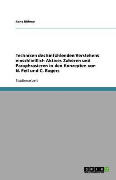 Cover for Böhme · Techniken des Einfühlenden Verste (Bok) [German edition] (2008)