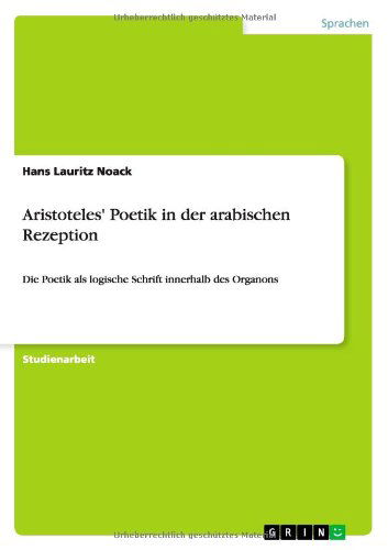 Cover for Noack · Aristoteles' Poetik in der arabis (Book) [German edition] (2012)