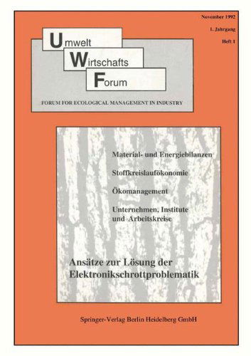 Cover for Institut Fur Umweltwirtschaftsanalysen · Umwelt Wirtschafts Forum (Paperback Book) [1992 edition] (1992)