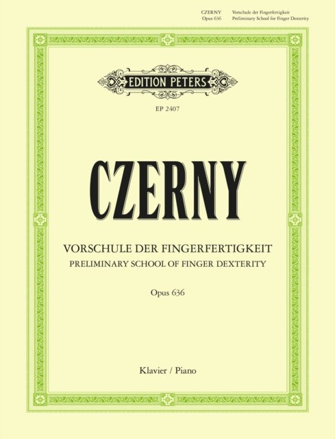 Cover for Carl Czerny · Preliminary School of Velocity Op.636 (Partitur) (2001)