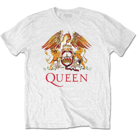 Cover for Queen · Queen Unisex T-Shirt: Classic Crest (T-shirt) [size S] [White - Unisex edition]