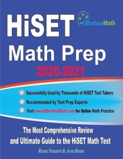 Cover for Ava Ross · HiSET Math Prep 2020-2021 (Paperback Book) (2020)