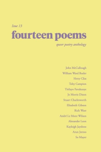 Cover for Fourteen Poems Issue 13: a Queer Poetry Anthology (Paperback Book) (2024)