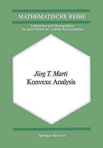 Cover for J T Marti · Konvexe Analysis (Paperback Book) [Softcover Reprint of the Original 1st 1977 edition] (2014)