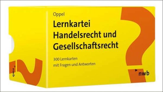 Cover for Oppel · Lernkartei Handelsrecht und Gesel (Bog)
