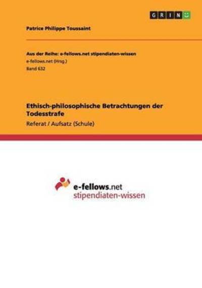 Cover for Toussaint · Ethisch-philosophische Betrac (Book) (2013)