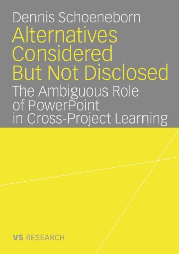 Cover for Dennis Schoeneborn · Alternatives Considered But Not Disclosed: The Ambiguous Role of PowerPoint in Cross-Project Learning (Paperback Book) [2008 edition] (2007)