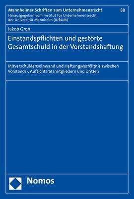Cover for Groh · Einstandspflichten und gestörte Ge (Book) (2020)