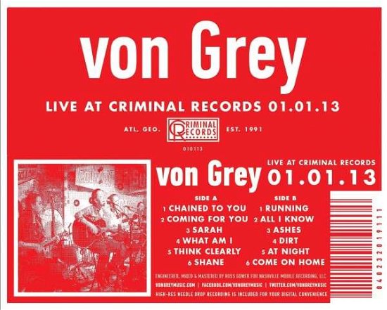 Cover for Various Artists · Live At Criminal Records 01 01 13 Dl Cod (LP) (2013)