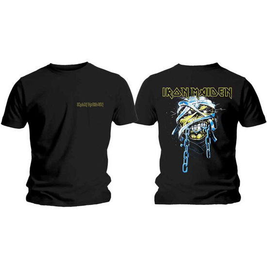 Iron Maiden Unisex T-Shirt: Powerslave Head & Logo (Back Print) - Iron Maiden - Koopwaar -  - 5056170654111 - 