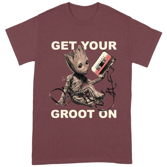 Get Your Groot On Large Maroon T-Shirt - Marvel Guardians of the Galaxy Vol.2 - Produtos - BRANDS IN - 5057736989111 - 22 de agosto de 2023