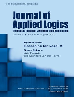 Cover for Livio Robaldo · Journal of Applied Logics - The IfCoLog Journal of Logics and their Applications : Volume 6, Issue 5, August 2019 : Special Issue (Paperback Book) (2019)