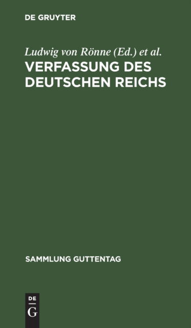 Cover for Ludwig von Rnne · Verfassung des Deutschen Reichs (N/A) (1904)