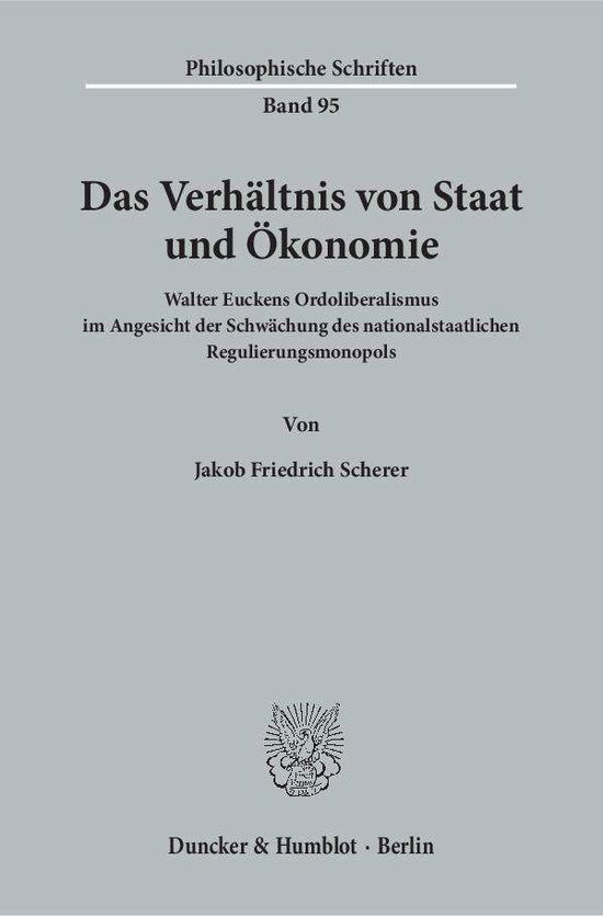 Cover for Scherer · Das Verhältnis von Staat und Ök (Book) (2018)