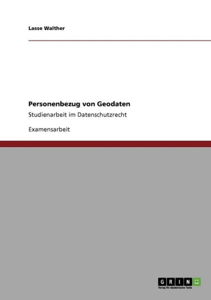 Cover for Walther · Personenbezug von Geodaten (Book) [German edition] (2009)