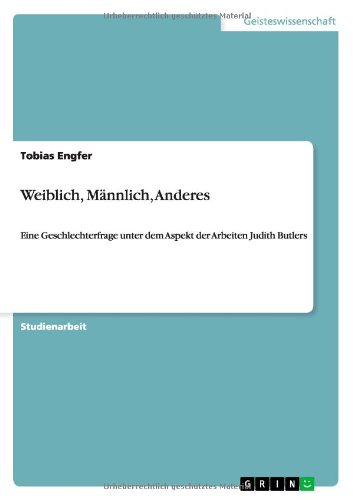 Cover for Engfer · Weiblich, Männlich, Anderes (Book) [German edition] (2013)