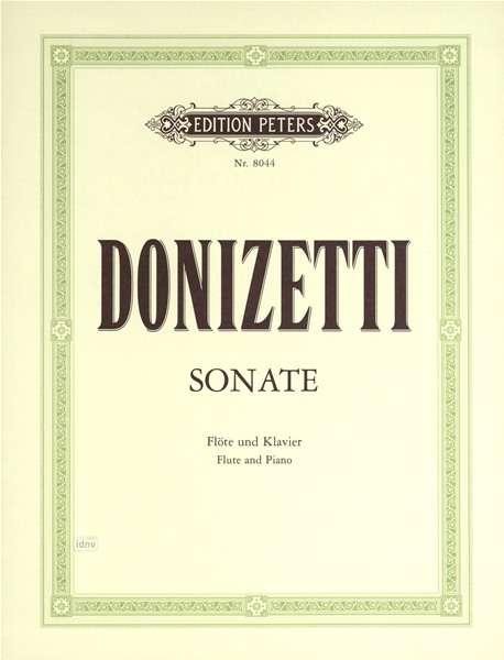 Cover for Gaetano Donizetti · Flute Sonata in C Major (Sheet music) (2001)