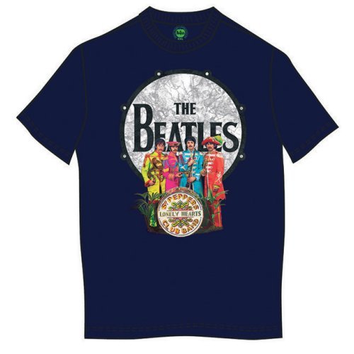 Cover for The Beatles · The Beatles Unisex Premium Tee: Sgt Pepper &amp; Drum (Klær) [size S] [Blue - Unisex edition]