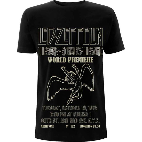 Led Zeppelin Unisex T-Shirt: TSRTS World Premier - Led Zeppelin - Gadżety - MERCHANDISE - 5056187714112 - 29 stycznia 2020