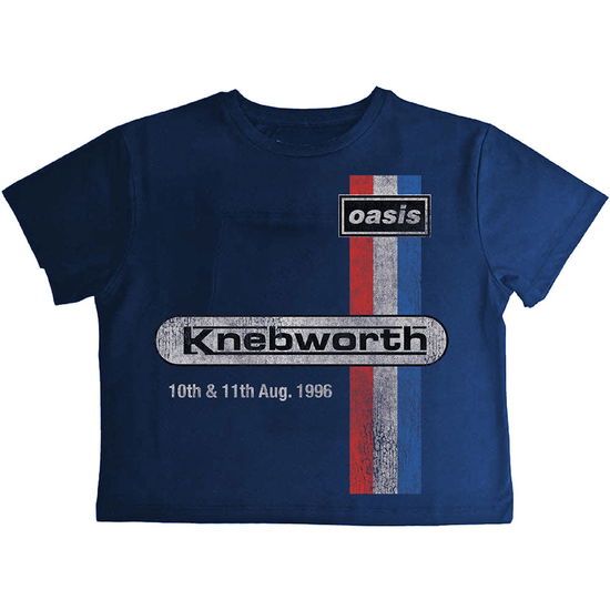 Oasis Ladies Crop Top: Knebworth '96 (Navy Blue) - Oasis - Merchandise -  - 5056836436112 - March 6, 2025