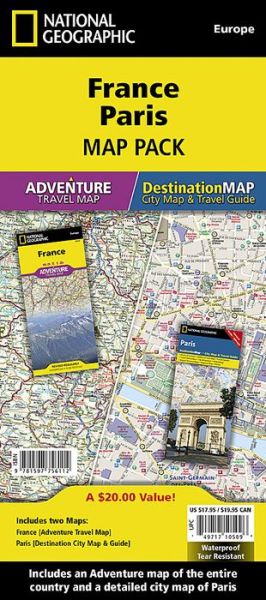 Cover for National Geographic Maps - Adventure · France, Paris, Map Pack Bundle: Travel Maps International Adventure / Destination Map (Map) [2015th edition] (2022)