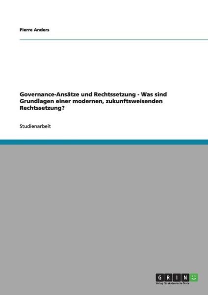 Cover for Anders · Governance-Ansätze und Rechtsset (Bog)