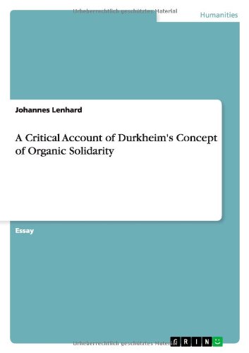 Cover for Lenhard · A Critical Account of Durkheim' (Book) (2011)