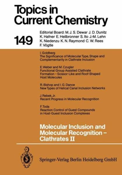 Cover for E Weber · Molecular Inclusion and Molecular Recognition - Clathrates II - Topics in Current Chemistry (Paperback Book) [Softcover reprint of the original 1st ed. 1988 edition] (2013)