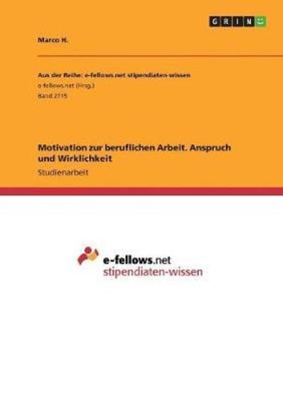 Cover for H. · Motivation zur beruflichen Arbeit. A (Book)