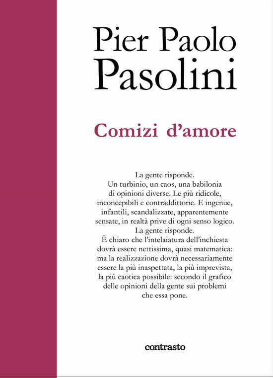 Cover for Pier Paolo Pasolini · Comizi D'amore (Book)