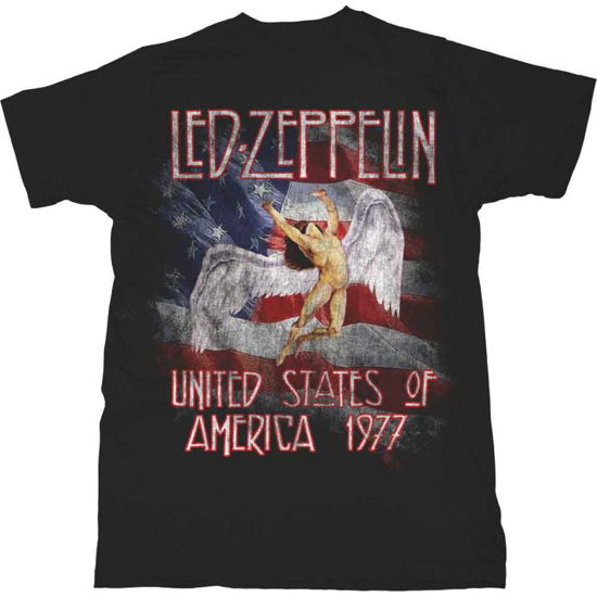 Led Zeppelin Unisex T-Shirt: Stars N' Stripes USA '77. - Led Zeppelin - Merchandise - MERCHANDISE - 5056187704113 - 29. Januar 2020