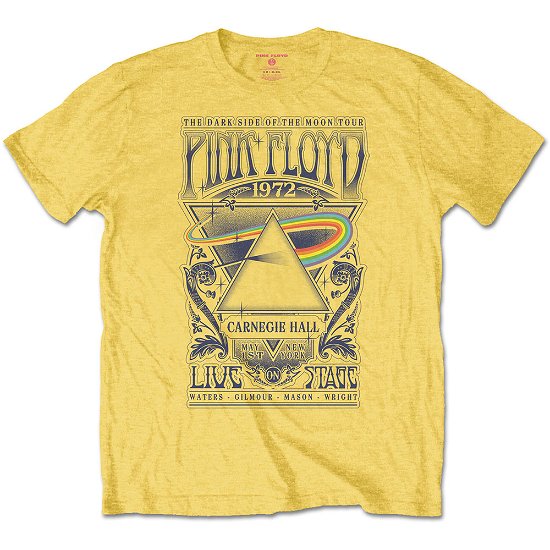 Cover for Pink Floyd · Pink Floyd Unisex T-Shirt: Carnegie Hall Poster (T-shirt) [size S] [Yellow - Unisex edition]