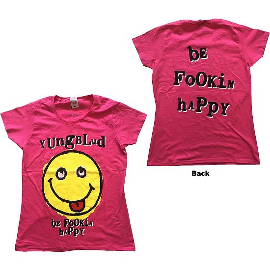 Yungblud Ladies T-Shirt: Raver Smile (Back Print) - Yungblud - Fanituote -  - 5056368680113 - 