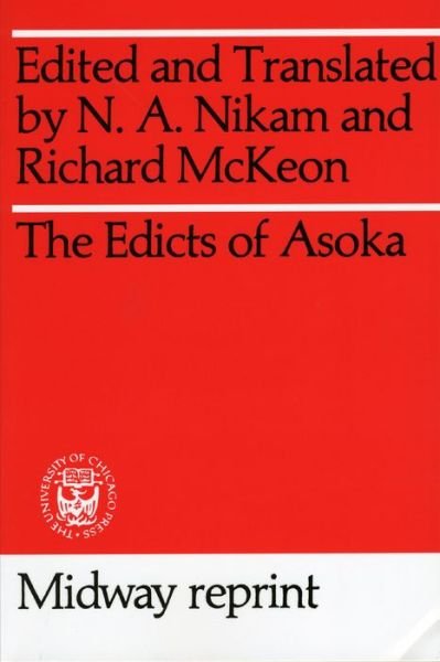 Edicts of Asoka - N a Nikam - Books - The University of Chicago Press - 9780226586113 - October 15, 1978