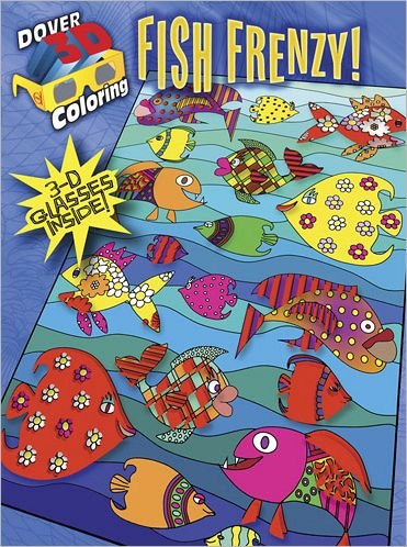 Cover for Baker Baker · 3-D Coloring Book - Fish Frenzy! - Dover 3-D Coloring Book (Paperback Book) [Green edition] (2013)