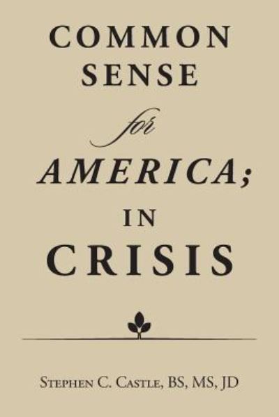 Cover for MS Stephen C Castle Bs Jd · Common Sense for America; in Crisis (Paperback Book) (2019)