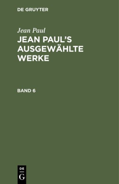 Jean Paul - Jean Paul - Inne - de Gruyter GmbH, Walter - 9783112336113 - 13 grudnia 1901