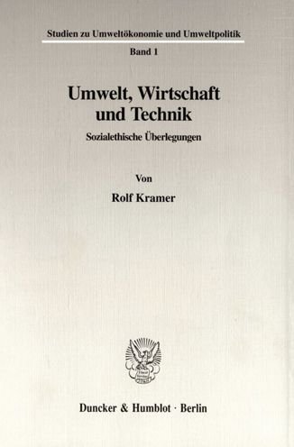Cover for Kramer · Umwelt, Wirtschaft und Technik. (Bog) (1998)