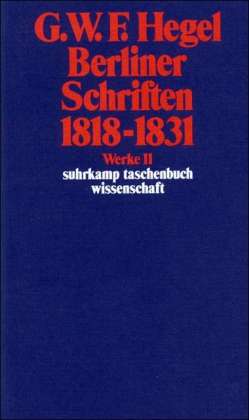 Cover for Georg Wilhelm Friedrich Hegel · Suhrk.tb.wi.0611 Hegel.berliner Schrift (Book)