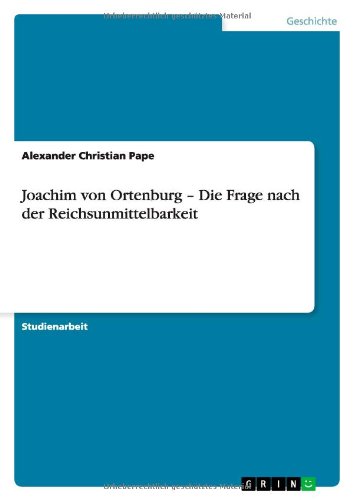 Joachim von Ortenburg   Die Frage - Pape - Książki - GRIN Verlag - 9783640473113 - 17 listopada 2009